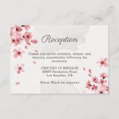 Carte D'accompagnement Mariage floral de cerisier rose romantique (Devant)