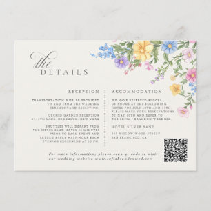 Carte D'accompagnement Mariage Floral de Jardin Orné de Pastel Doux de Pr