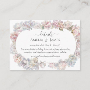 Carte D'accompagnement Mariage floral de pivoine rose romantique