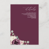 Carte D'accompagnement Mariage floral de prune moderne élégante (Devant)