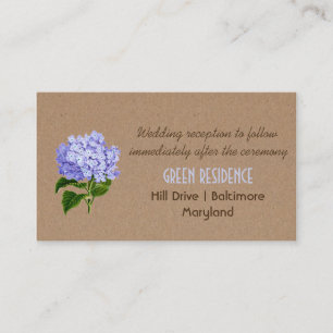Carte D'accompagnement Mariage floral d'emballage d'hortensias rustiques