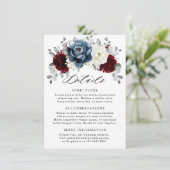 Carte D'accompagnement Mariage floral d'ivoire blanc bleu ardoise (Debout devant)