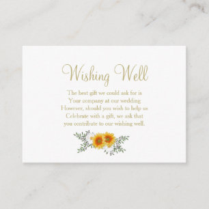 Carte D'accompagnement Mariage Floral d'or qui souhaite bien