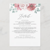 Carte D'accompagnement Mariage floral Dusty Rose (Devant)