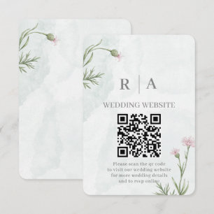 Carte D'accompagnement Mariage Floral Élégant à l'Aquarelle Pastel