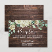 Carte D'accompagnement Mariage Floral en Bois Rustique Moderne (Devant / Derrière)