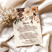 Carte D'accompagnement Mariage Floral en terre cuite