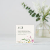 Carte D'accompagnement Mariage Floral Fleur sauvage rustique (Debout devant)