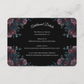 Carte D'accompagnement Mariage Floral Foncé Gothique Noir Élégant (Dos)