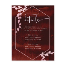 Mariage floral géométrique rose bordeaux rustique