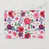 Carte D'accompagnement Mariage floral gras (Dos)