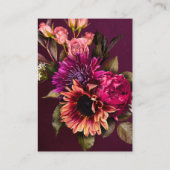 Carte D'accompagnement Mariage floral gras | RSVP avec code QR (Dos)