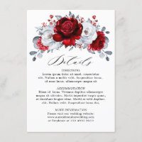 Mariage Floral Métallisé Rouge Royal Blanc Argent