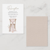 Carte D'accompagnement Mariage floral moderne Boho rose élégant (Devant / Derrière)