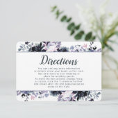Carte D'accompagnement Mariage floral noir Dusty Directions (Debout devant)