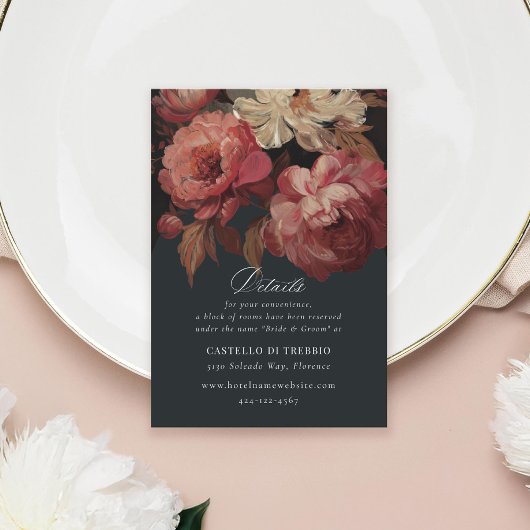 Carte D'accompagnement Mariage floral peint baroque