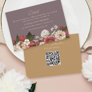 Carte D'accompagnement Mariage floral peint romantique