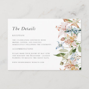 Carte D'accompagnement Mariage Floral Printanier