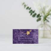 Carte D'accompagnement Mariage Floral Purple Gold Site Web Velvet Violet (Debout devant)