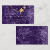 Carte D'accompagnement Mariage Floral Purple Gold Site Web Velvet Violet (Devant / Derrière)