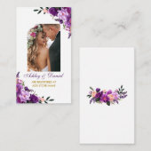 Carte D'accompagnement Mariage Floral Purple Photo Registry Insérer une c (Devant / Derrière)