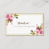 Carte D'accompagnement Mariage floral rose or magenta (Devant)