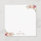 Carte D'accompagnement Mariage Floral Rose Pâle Élégant et Économique (Dos)