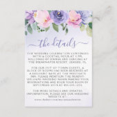 Carte D'accompagnement Mariage floral rose pourpre (Devant)