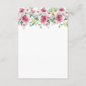 Carte D'accompagnement Mariage floral rose romantique (Dos)