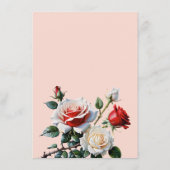 Carte D'accompagnement Mariage floral rose rose foncé (Dos)