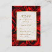 Carte D'accompagnement Mariage Floral Rose rouge RSVP (Dos)