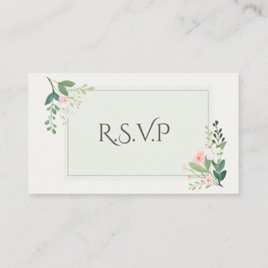 Carte D'accompagnement Mariage floral rose RSVP QR Code (Dos)