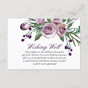 Carte D'accompagnement Mariage Floral Rose violet veut bien