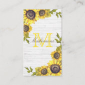 Carte D'accompagnement Mariage floral rustique Fleurs de soleil en bois b (Devant)