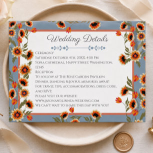 Carte D'accompagnement Mariage Floral Rustique Inspiré du Folklore Scandi