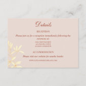 Carte D'accompagnement Mariage floral rustique intemporel (Devant)