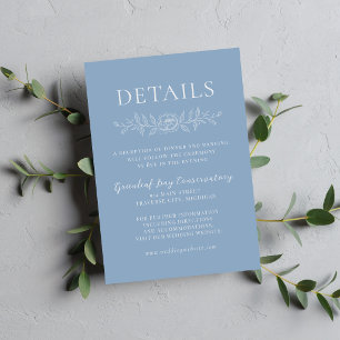 Carte D'accompagnement Mariage Floral Simplicité 1 Bleu Glacier Minimalis