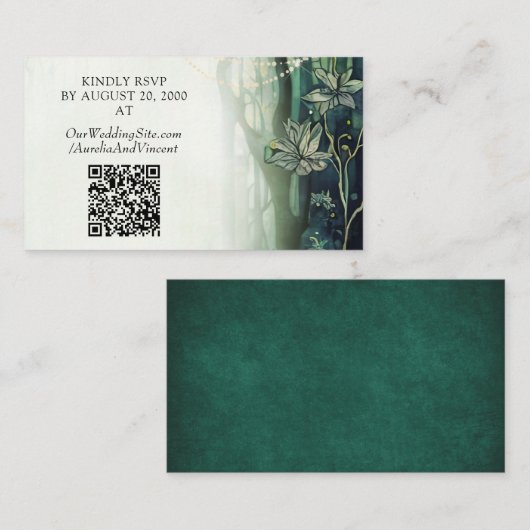 Carte D'accompagnement Mariage forestier enchanté (Devant / Derrière)