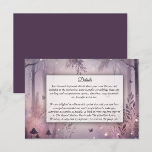 Carte D'accompagnement Mariage forestier Ethereal Fairy