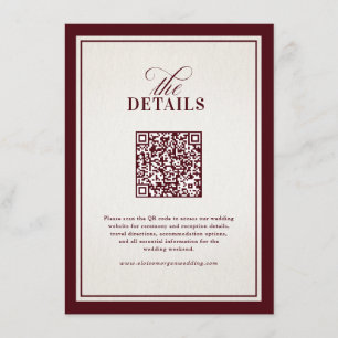 Carte D'accompagnement Mariage Formel Luxueux Bourgogne Argent Ancien