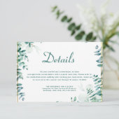 Carte D'accompagnement Mariage Frameborder Eucalyptus (Debout devant)