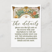 Carte D'accompagnement Mariage frontalier orné fleur sauvage victorien (Devant)