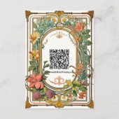 Carte D'accompagnement Mariage frontalier orné fleur sauvage victorien (Dos)