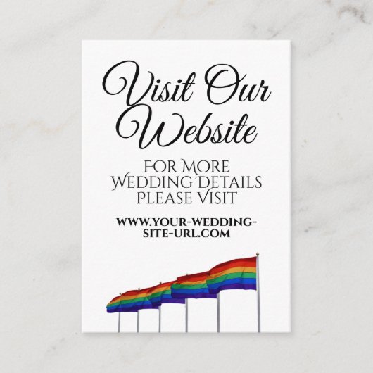 Carte D'accompagnement Mariage gay pride Visite de notre site Internet Ca (Devant)