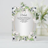 Carte D'accompagnement Mariage géométrique argent blanc anémone or (Debout devant)