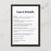 Carte D'accompagnement Mariage géométrique moderne noir & blanc Informati (Devant)