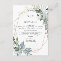 Mariage géométrique vert et or de verdure rustique