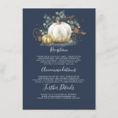 Carte D'accompagnement Mariage Gold et White Citrouille Détails Informati (Devant)