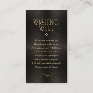 Carte D'accompagnement Mariage Gold Filigree fin Wishing well ID871