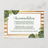 Carte D'accompagnement Mariage Gold Foil & Green Palm Leaf Beach (Devant)